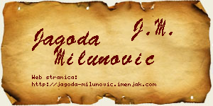 Jagoda Milunović vizit kartica